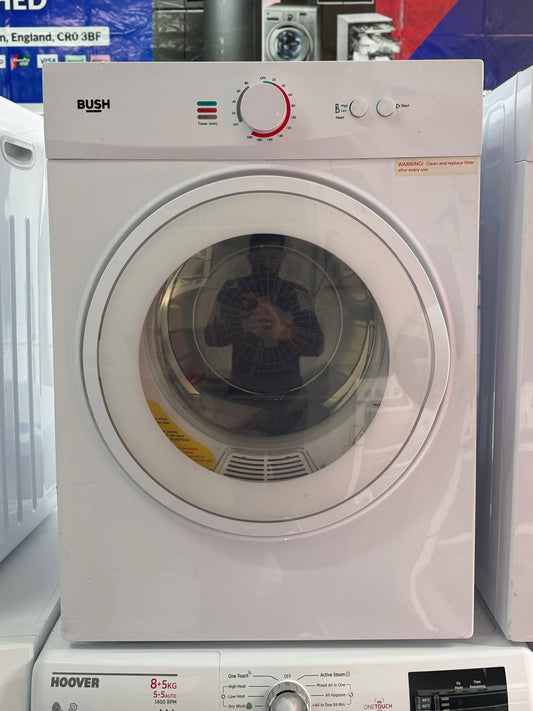 Bush TD3CNBW 3kg Vented Tumble Dryer - Compact, 3 Heat Settings - White - Unused - Grade A