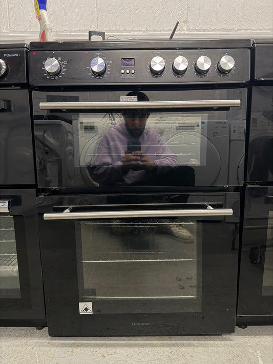 Refurbished Hisense HDE3211BIBUK 60 cm Double Oven Electric Cooker with Induction Hob