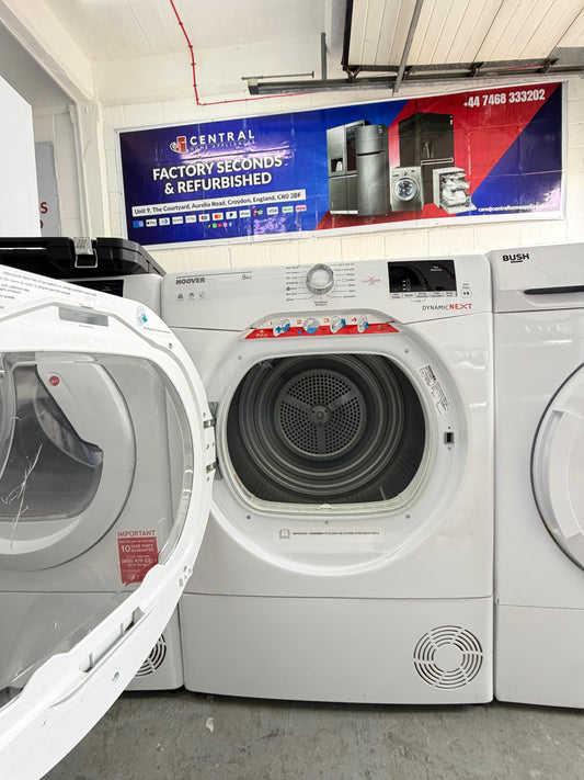 Refurbished Hoover DXC8DE80 8 kg Condenser Tumble Dryer - White