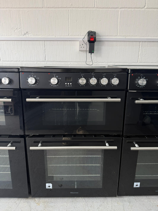 Hisense HDE3211BBUK 60cm Electric Cooker with Double Oven & Ceramic Hob - Black - Unused Grade A