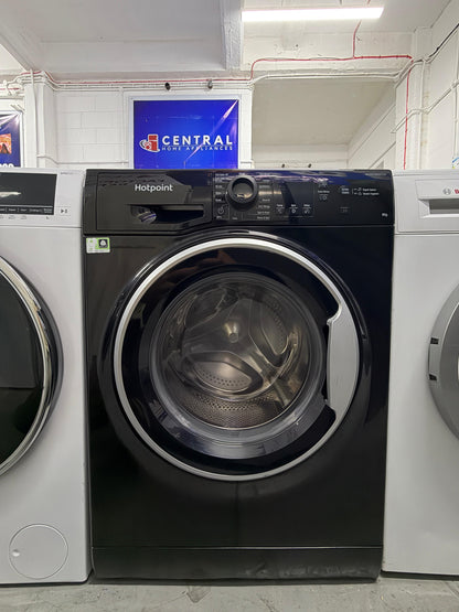Refurbished Hotpoint NSWM843CBSUKN 8kg 1400 Spin Washing Machine - Black