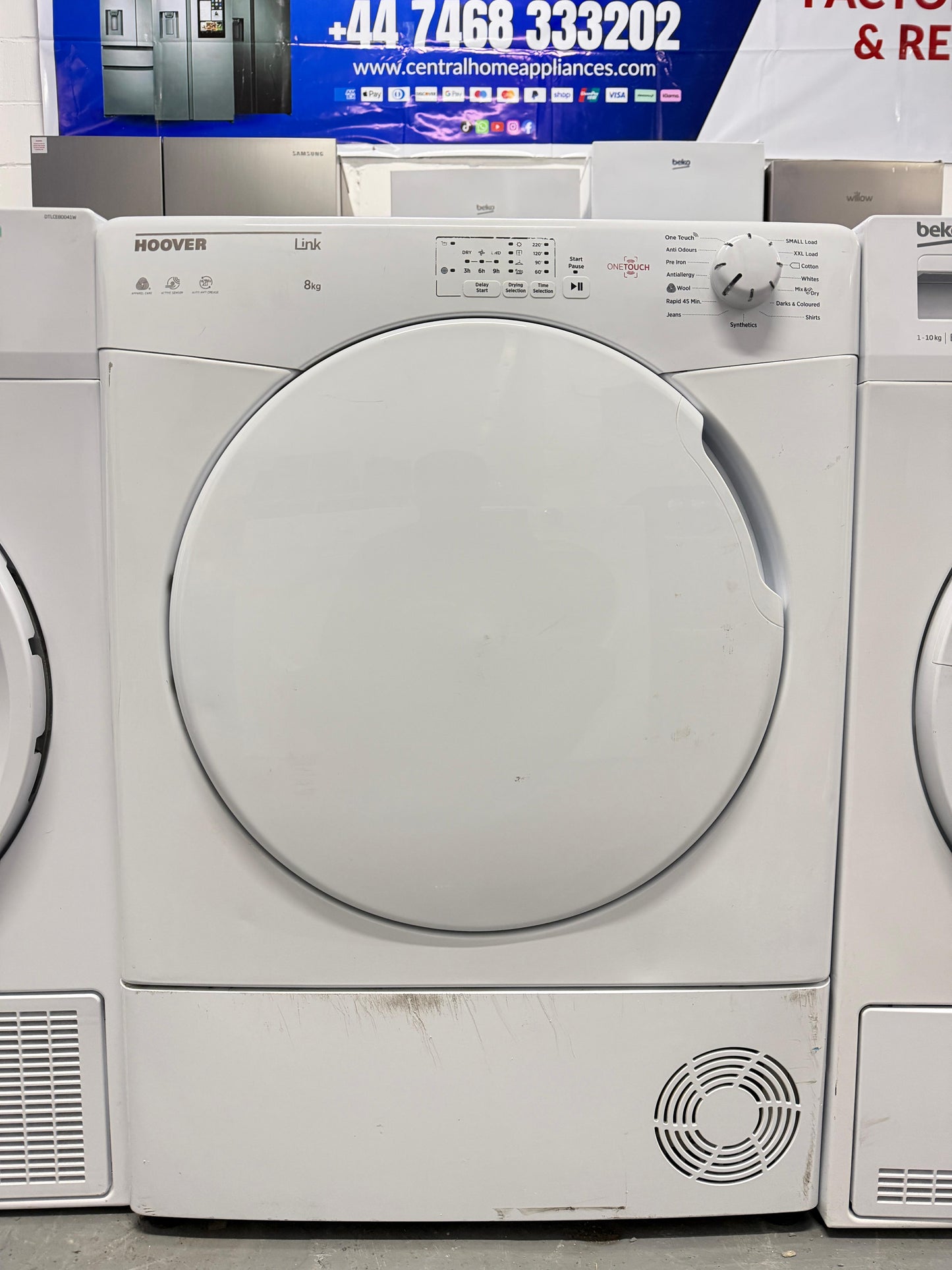 Refurbished Hoover HL C8LF-80 8kg Condenser Tumble Dryer - White