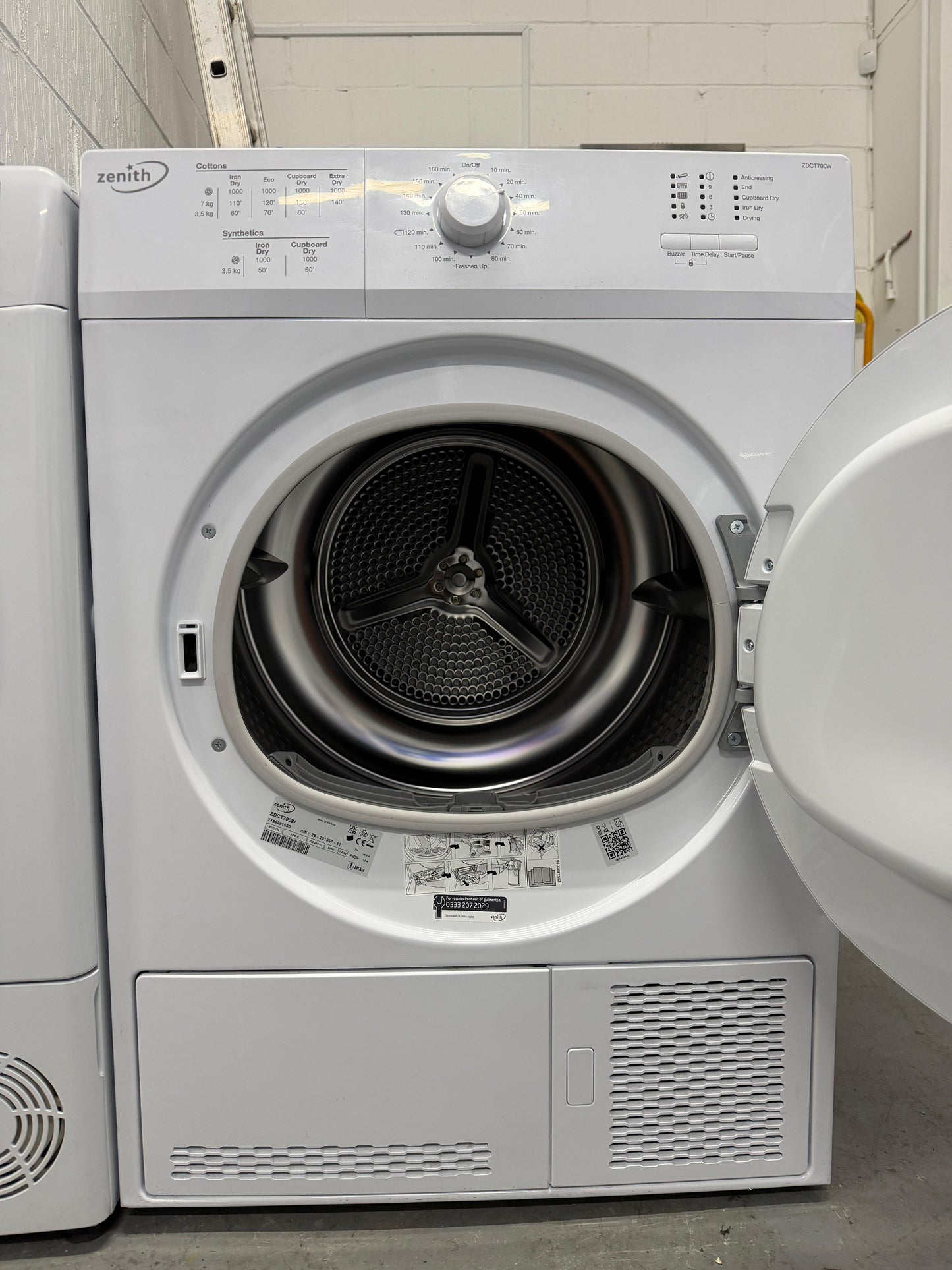 Refurbished Zenith ZDCT700W 7kg Condenser Tumble Dryer - White