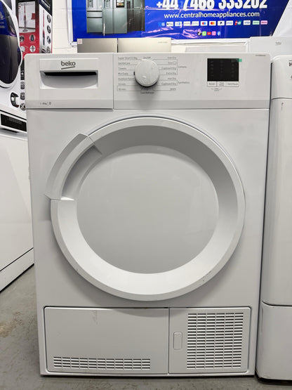 Refurbished Beko DTLCE80041W 8kg Condenser Tumble Dryer - White - Grade A