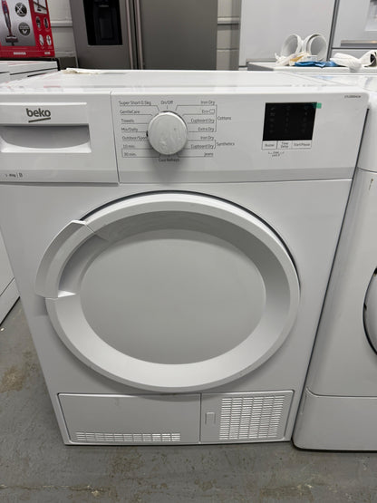 Refurbished Beko DTLCE80041W 8kg Condenser Tumble Dryer - White - Grade A