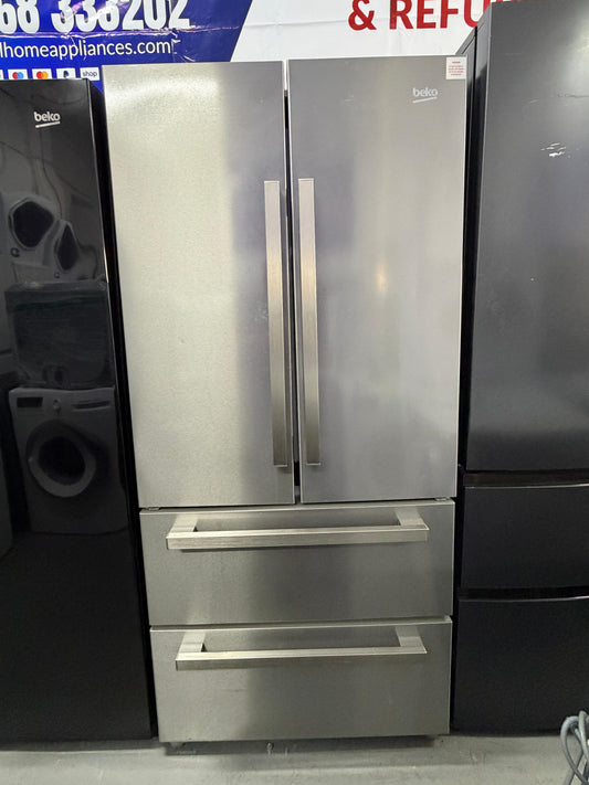 Refurbished Beko GNE60520X 605 L American Style Frost Free Fridge Freezer - Stainless Steel