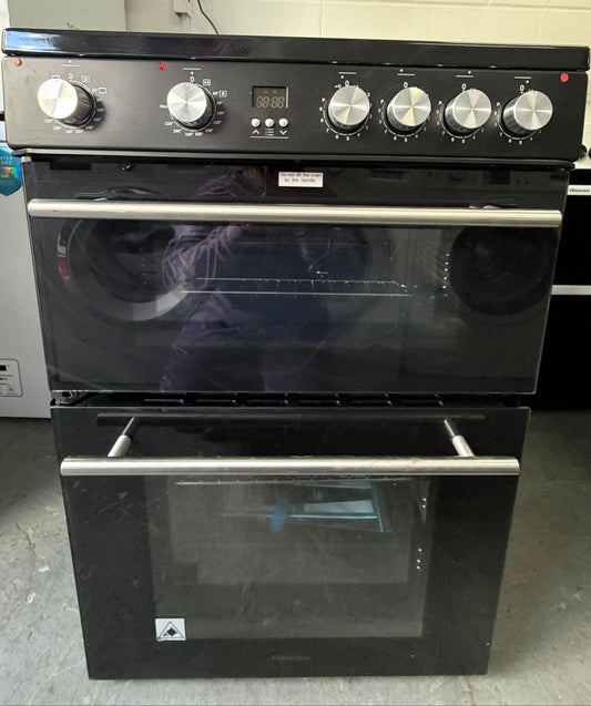 Refurbished Hisense HDE3211BBUK 60cm Electric Cooker With Ceramic Hob - Black