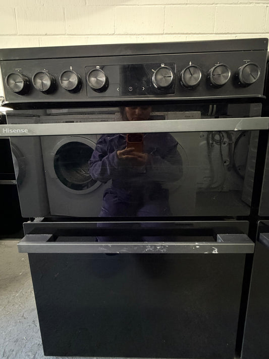 Refurbished Hisense HDCEC6C20B 60cm Electric Cooker with Ceramic Hob - Black