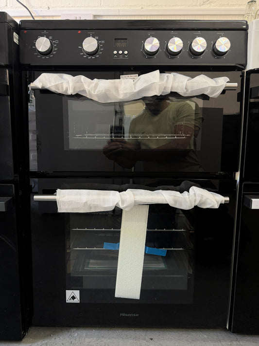 Refurbished Hisense HDE3211BBUK 60cm Electric Cooker With Ceramic Hob - Black