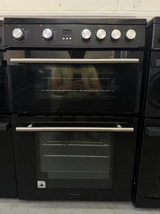 Refurbished Hisense HDE3211BBUK 60cm Electric Cooker With Ceramic Hob - Black