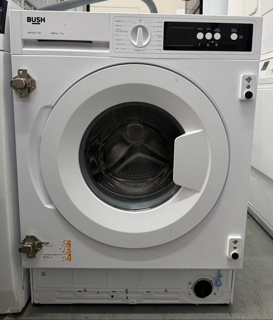 Refurbished Bush WMSAEINT712W 7Kg 1200RPM Integrated Washing Machine – White