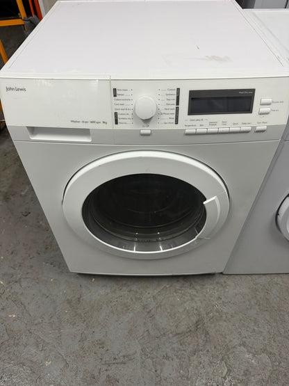 Refurbished John Lewis JLWD1612 8kg Wash 6kg Dry 1600 Spin Washer Dryer - White
