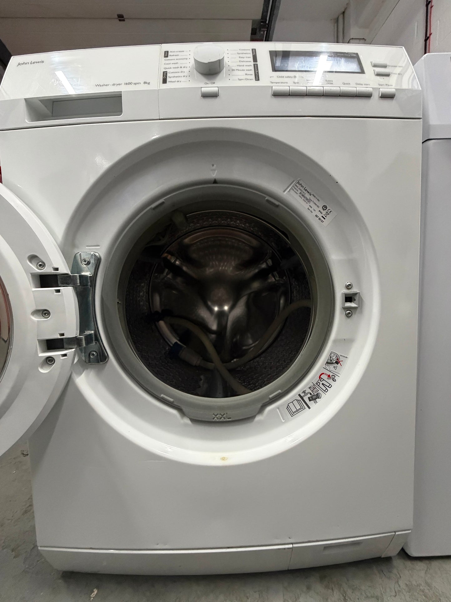Refurbished John Lewis JLWD1612 8kg Wash 6kg Dry 1600 Spin Washer Dryer - White