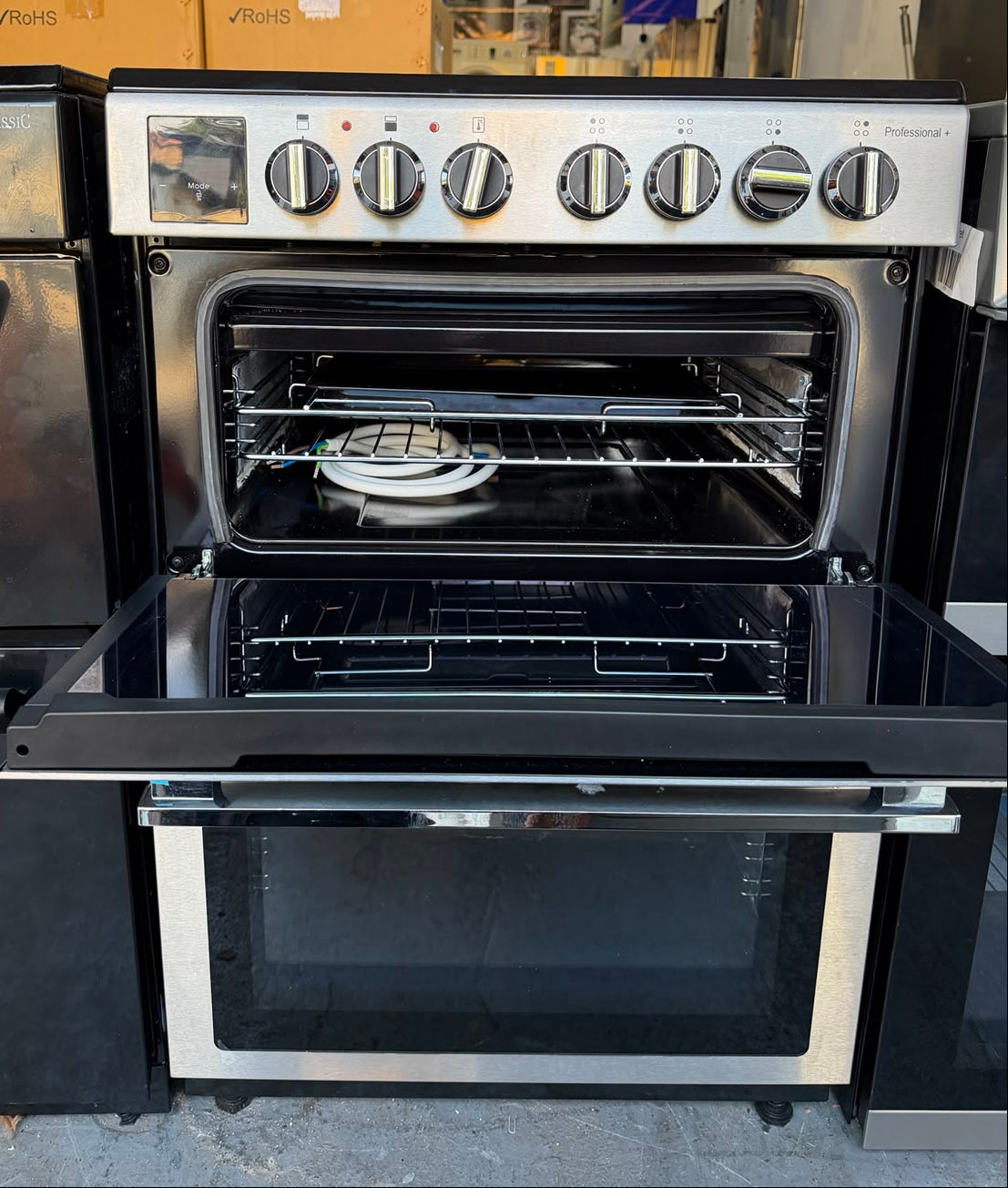 Rangemaster PROPL60EISS/C Professional Plus 60cm Double Oven Electric Induction Cooker – Chrome – Unused Grade A