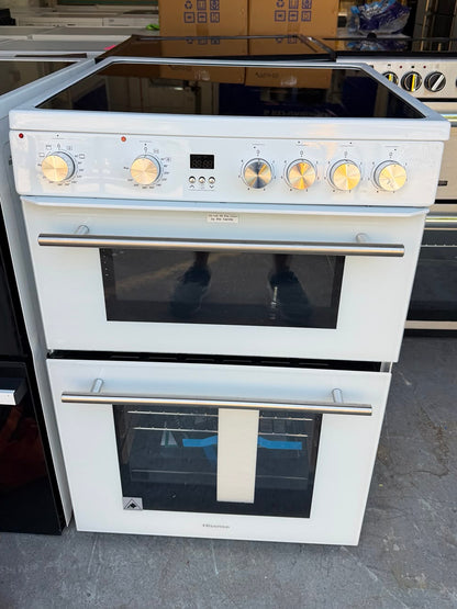 Hisense HDE3211BWUK 60cm Double Oven Electric Ceramic Cooker – White – Unused Grade A