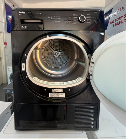 Refurbished Beko DCU7230B 7kg Condenser Tumble Dryer - Black