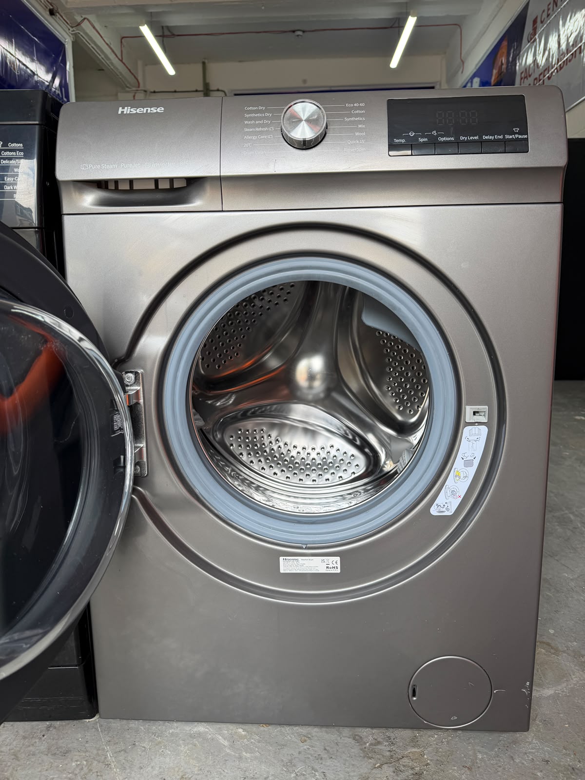 Refurbished Hisense WDQA8014EVJMT 8Kg/5Kg 1400RPM Washer Dryer - Gray
