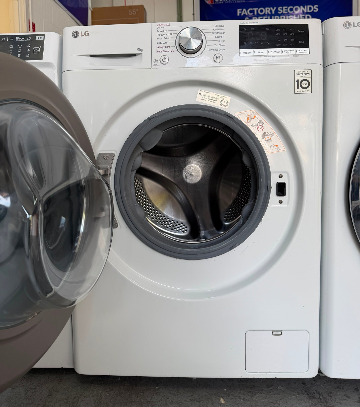Refurbished LG F4V709WTSE 9Kg 1400RPM Washing Machine – White