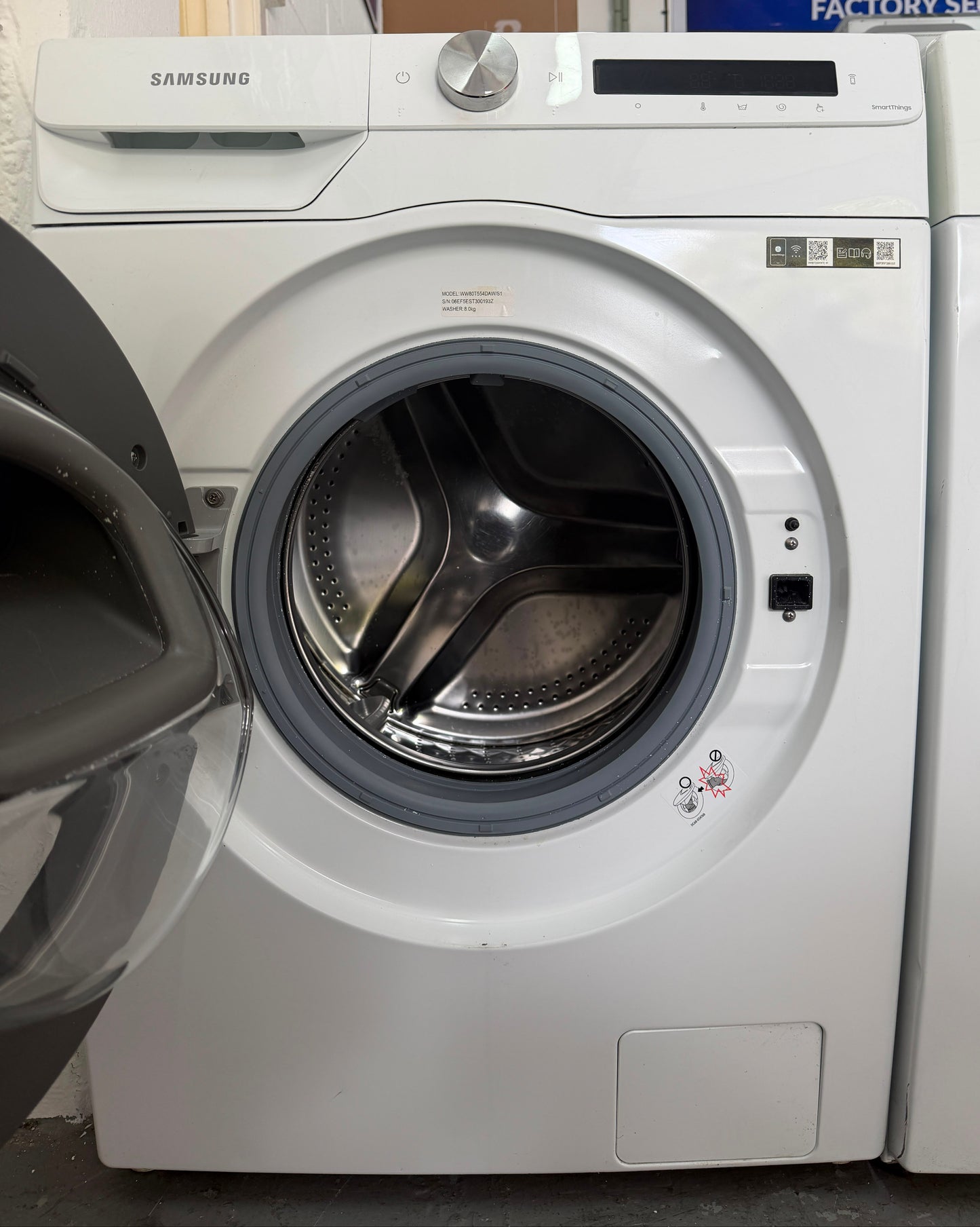 Refurbished Samsung WW80T554DAW 8Kg 1400RPM Washing Machine – White