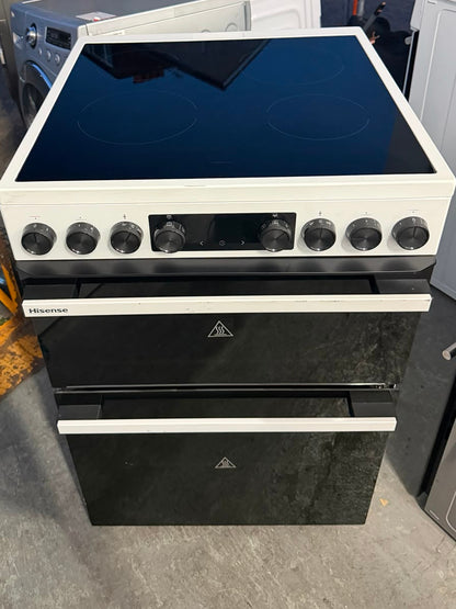 Hisense HDCEC6C20W 60cm Double Oven Electric Ceramic Cooker - New Grade A - White