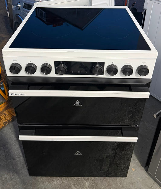 Hisense HDCEC6C20W 60cm Double Oven Electric Ceramic Cooker - New Grade A - White