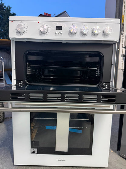 Hisense HDE3211BWUK 60cm Double Oven Electric Ceramic Cooker - New Grade B - White