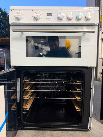 Hisense HDE3211BWUK 60cm Double Oven Electric Ceramic Cooker - New Grade B - White