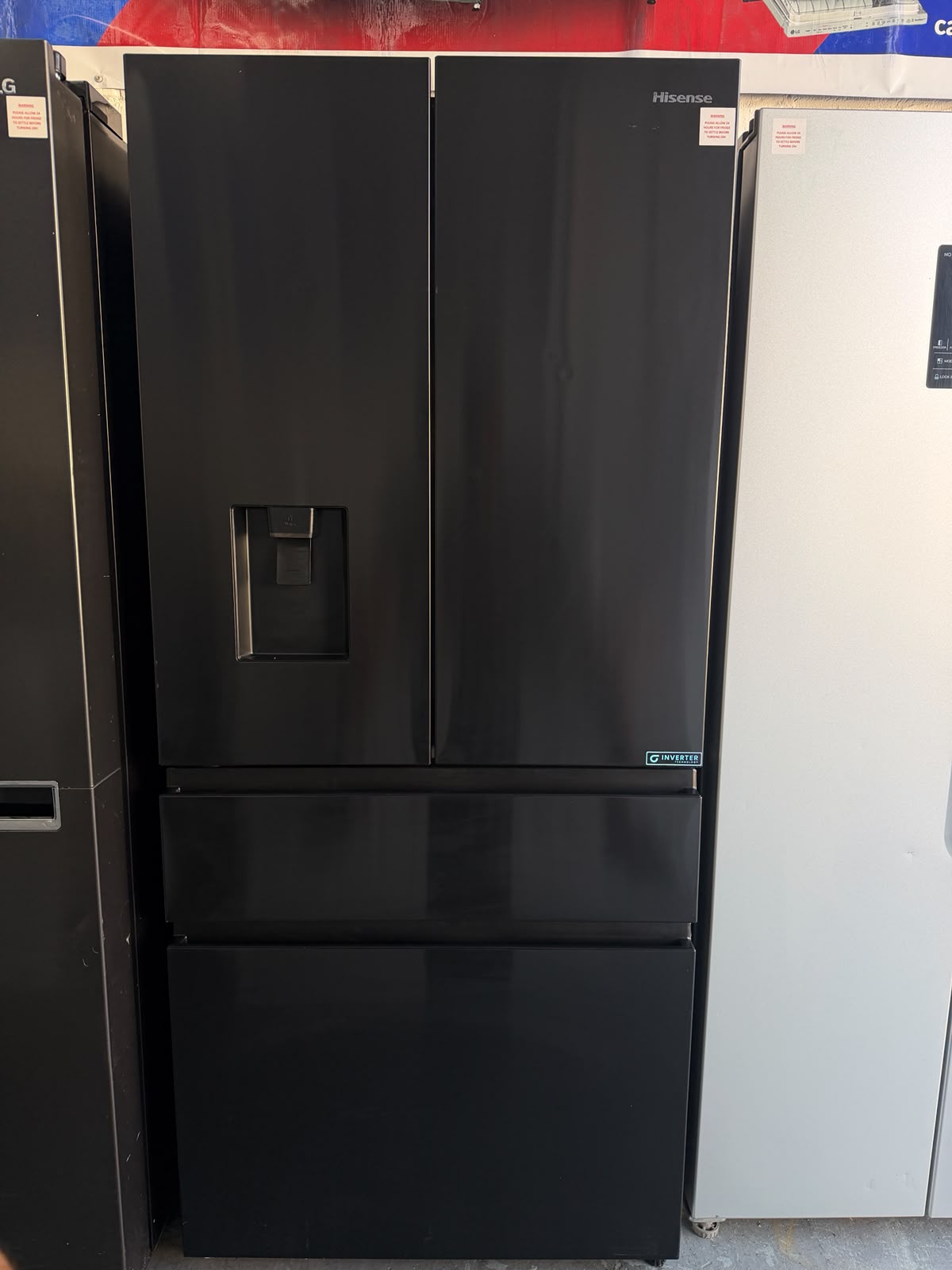 Refurbished Hisense RF540N4WFE 480L French Door Fridge Freezer - Black