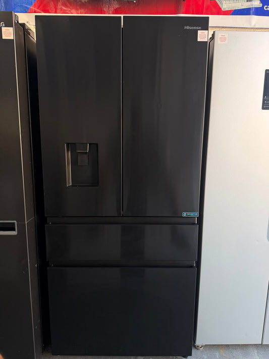 Refurbished Hisense RF540N4WFE 480L French Door Fridge Freezer - Black