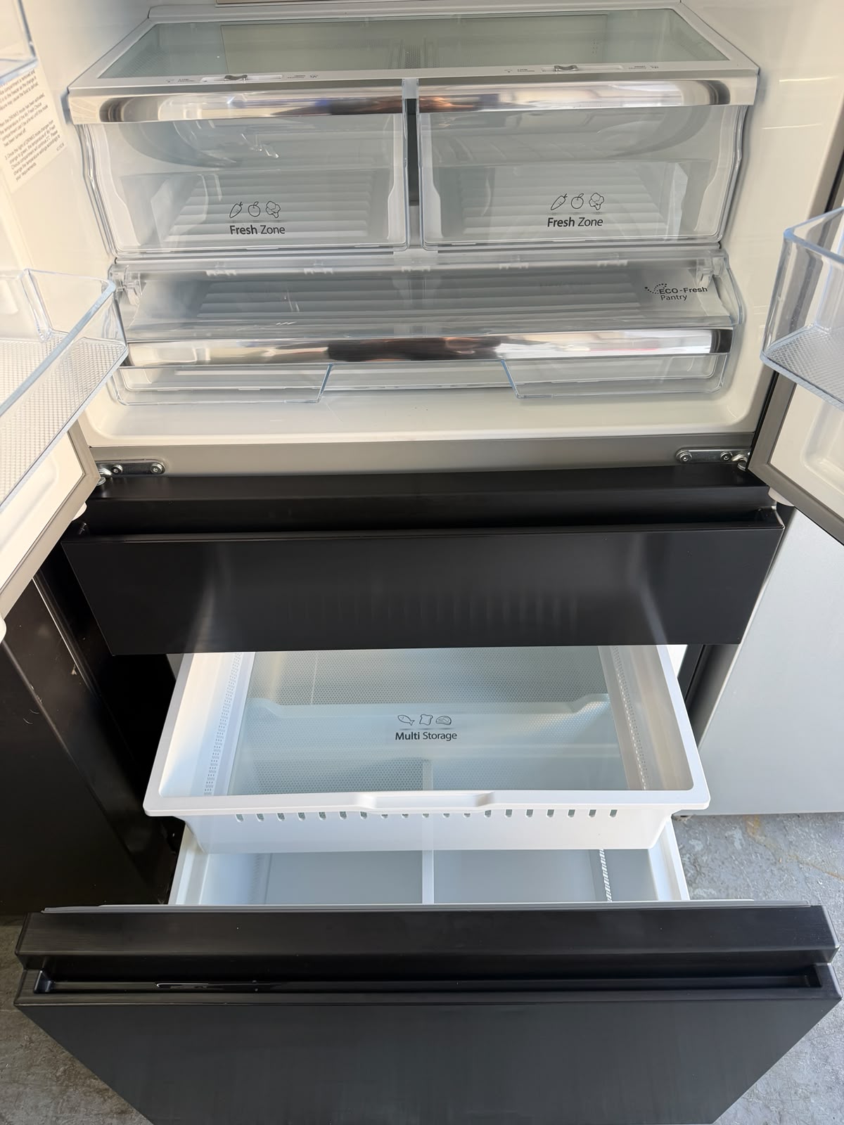 Refurbished Hisense RF540N4WFE 480L French Door Fridge Freezer - Black
