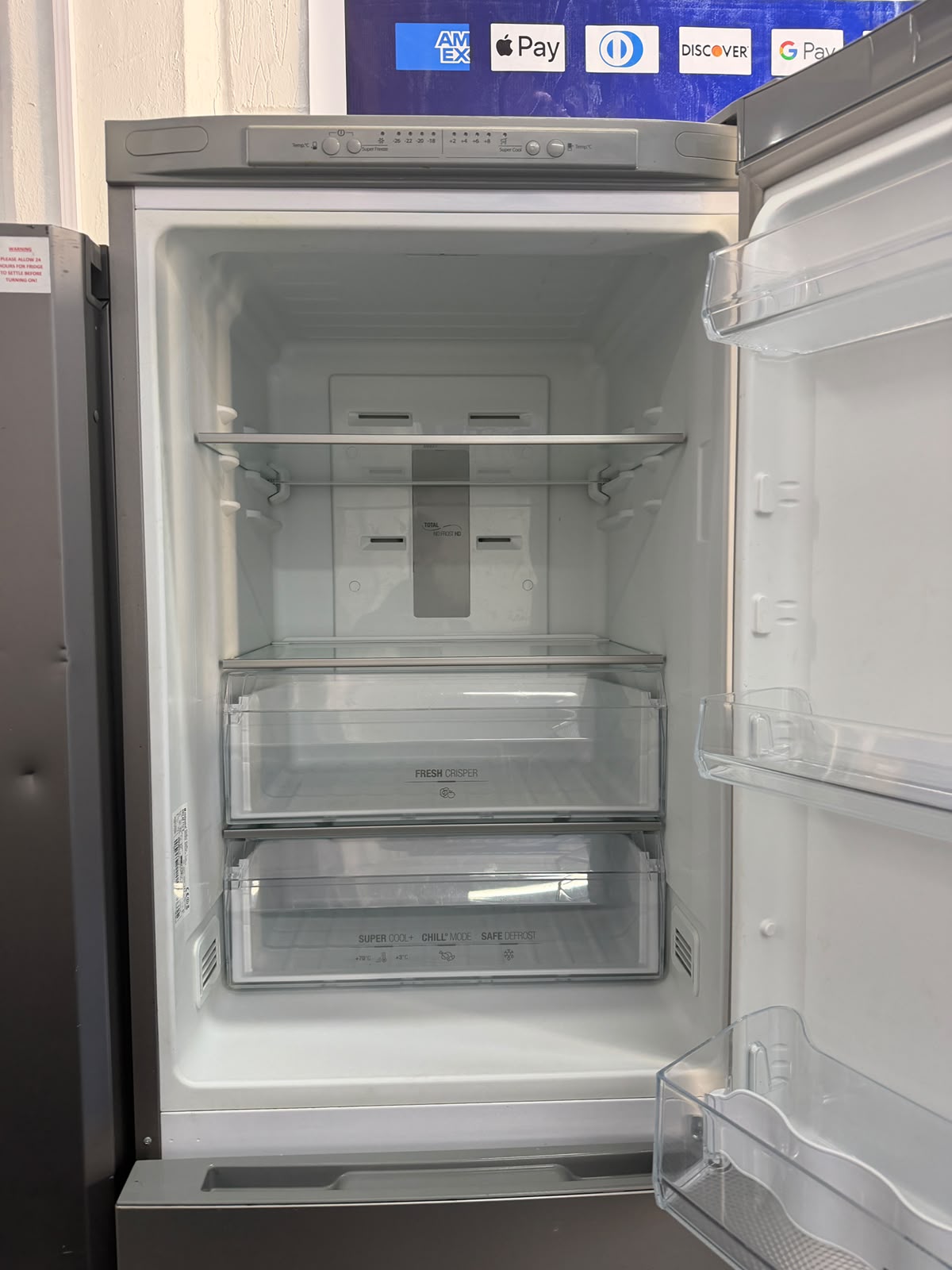 Refurbished Hotpoint SMX85T1UG 328L 50/50 Frost Free Fridge Freezer - Graphite