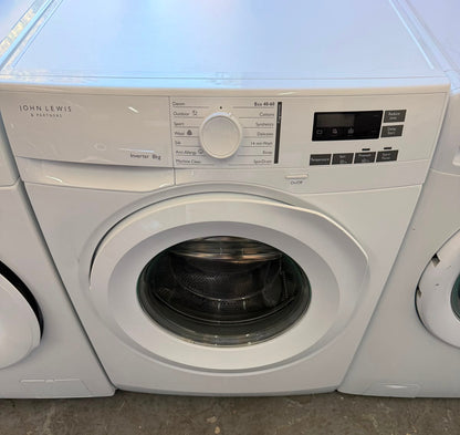 Refurbished John Lewis JLWM5845 8kg 1400RPM Washing Machine - White