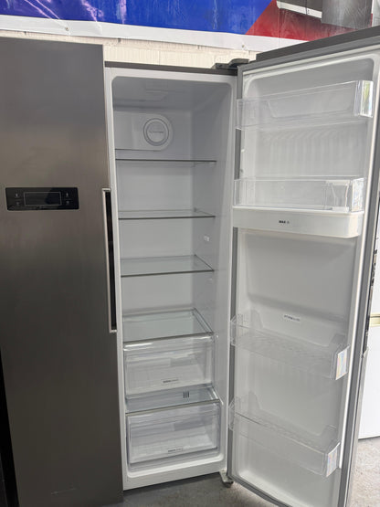 Refurbished Hoover HHSBSO6174XWDK 521L American-Style Fridge Freezer - Silver