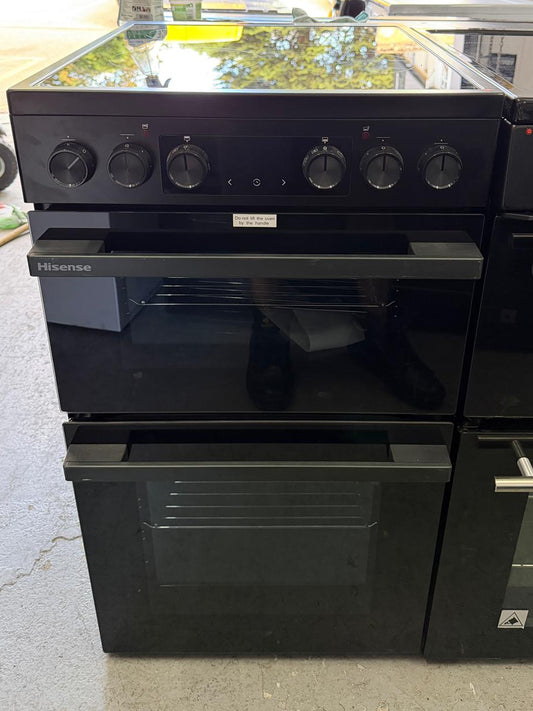 Hisense HDCEC5C10B 50cm Double Oven Electric Ceramic Cooker - New Grade A - Black
