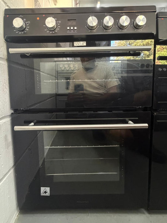 Hisense HDE3211BBUK 60cm Double Oven Electric Ceramic Cooker - New Grade A - Black