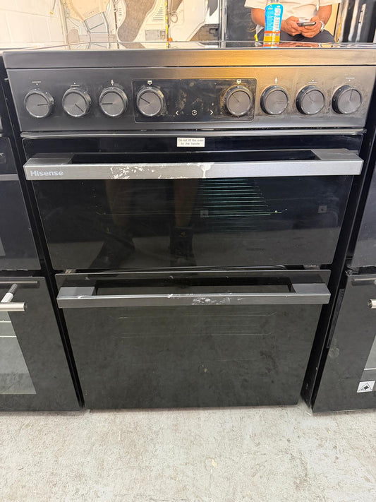 Hisense HDCEC6C20B 60cm Double Oven Electric Ceramic Cooker - New Grade B - Black