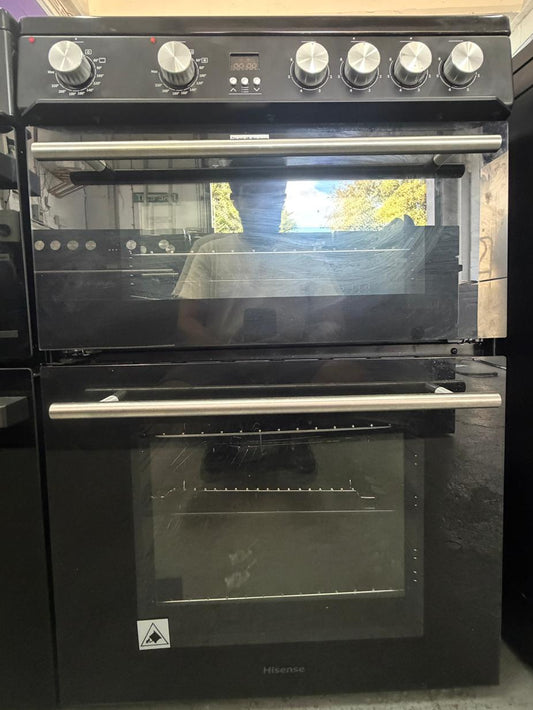 Hisense HDE3211BBUK 60cm Double Oven Electric Ceramic Cooker - New Grade A - Black