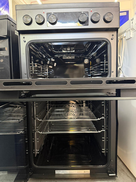 Hisense HDCEC5C10B 50cm Double Oven Electric Ceramic Cooker - New Grade A - Black