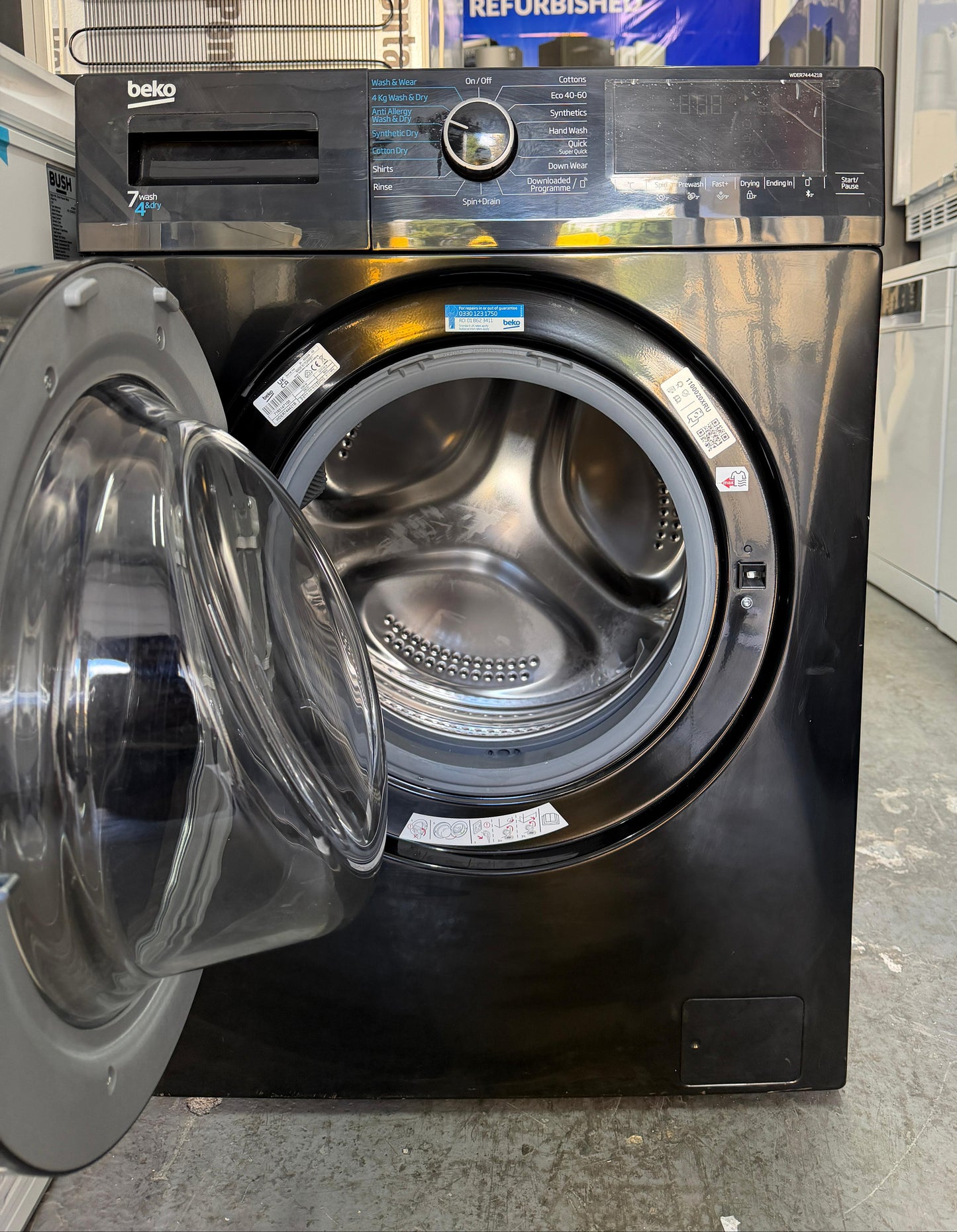 Beko WDER744421B 7kg/4kg 1400RPM Washer Dryer - Black - Unused Grade B