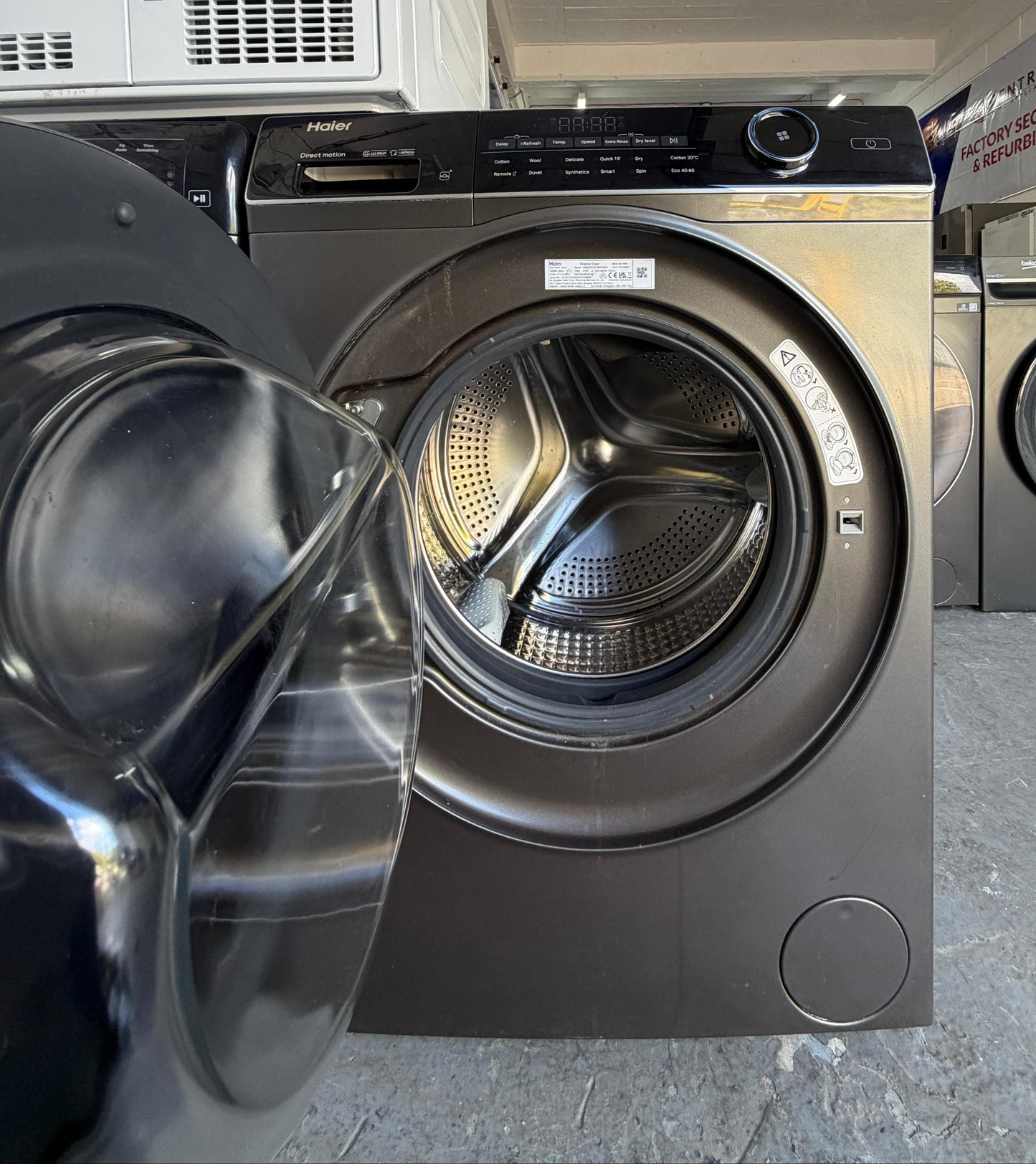 Refurbished Haier HWD100-B14959S8U1 10kg/6kg 1400RPM Washer Dryer - Anthracite