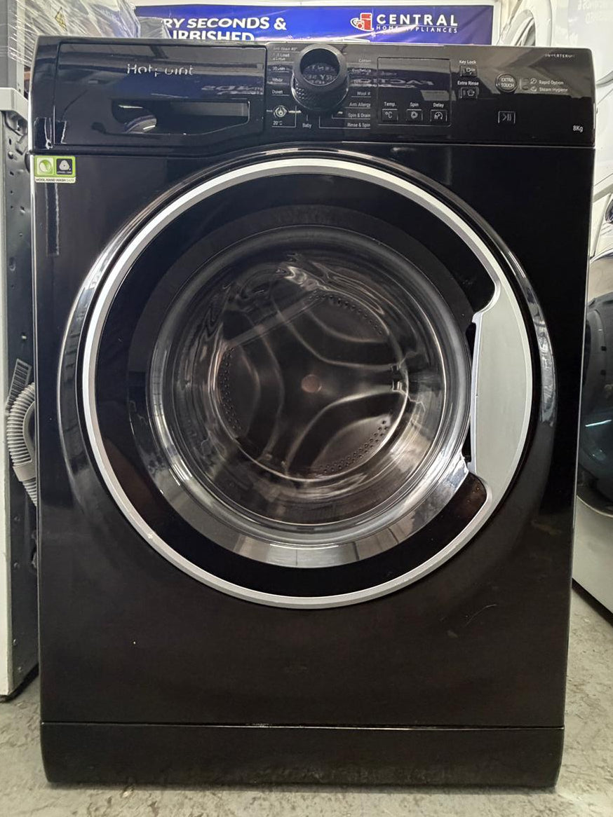 Refurbished Hotpoint NSWR843CBSUKN 8kg 1400RPM Washing Machine - Black