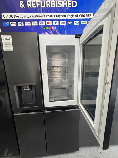 Refurbished LG GSXV91MCAE 635L InstaView American-Style Fridge Freezer - Matte Black