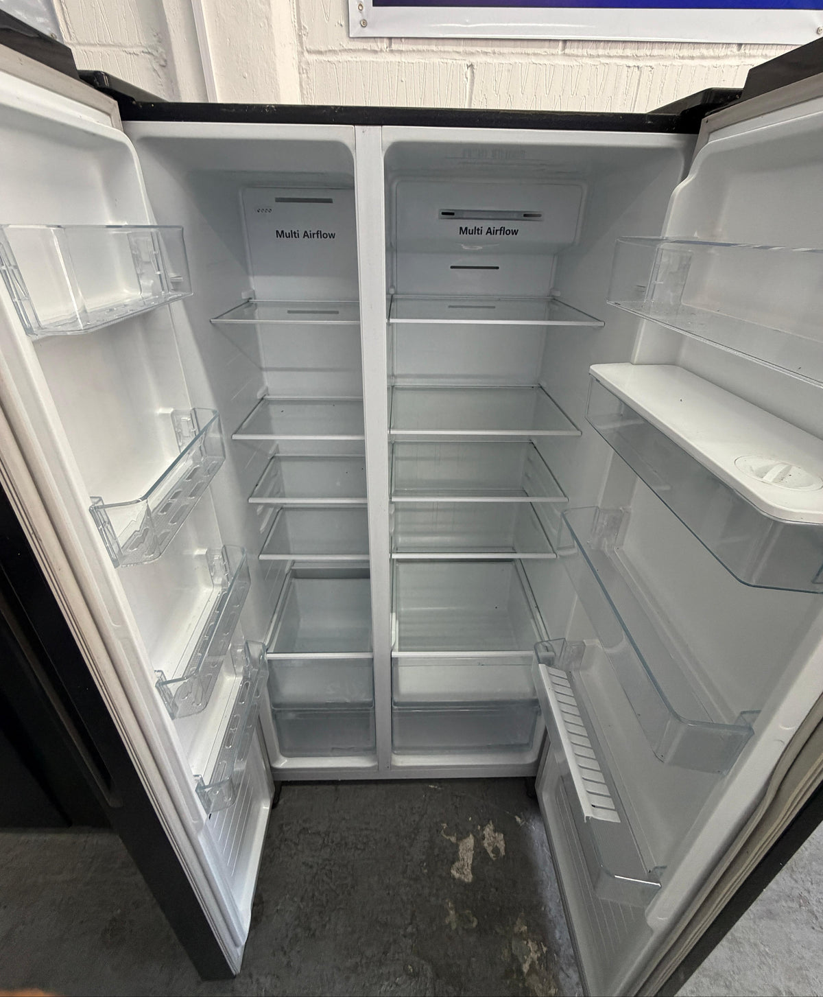 Refurbished Fridgemaster MS91521FFB 519L American-Style Fridge Freezer - Black
