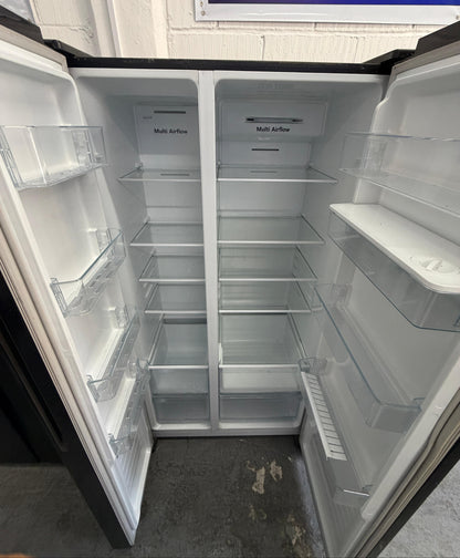 Refurbished Fridgemaster MS91521FFB 519L American-Style Fridge Freezer - Black