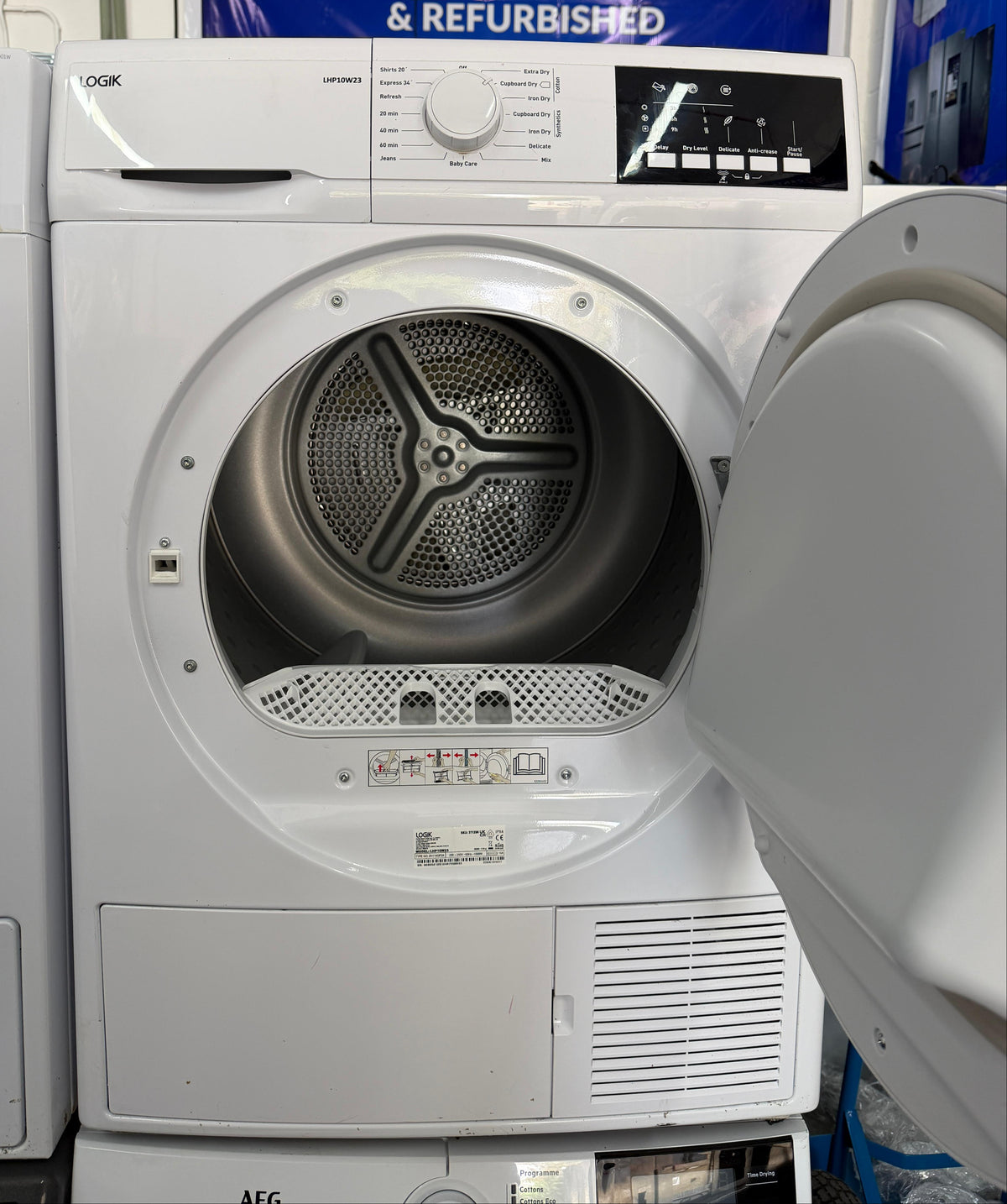 Refurbished Logik LHP10W23 10kg Heat Pump Tumble Dryer - White