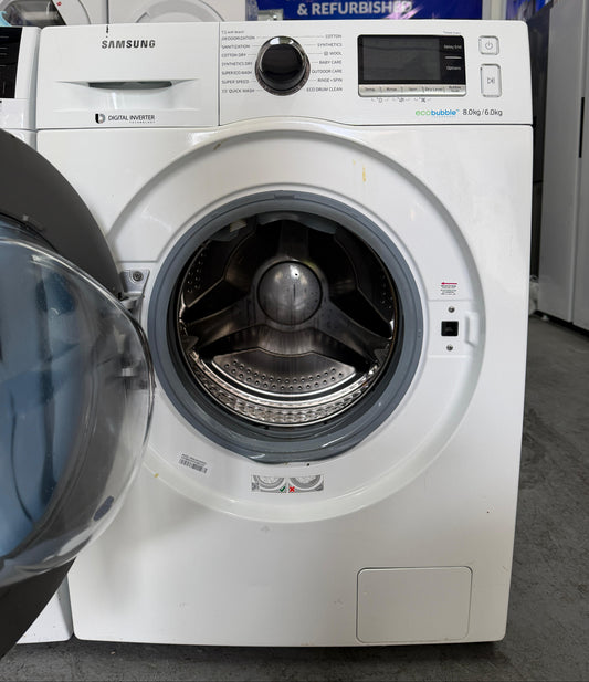 Refurbished Samsung WD80J6A10AW 8kg/5kg 1400RPM Washer Dryer - White