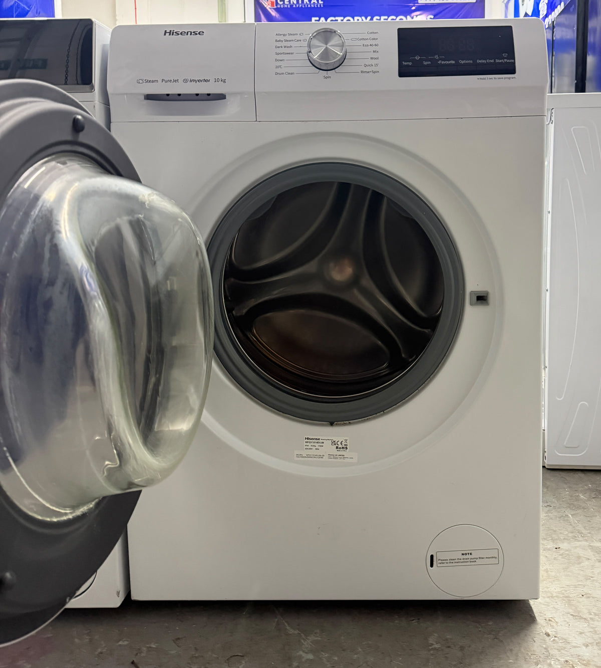 Refurbished Hisense WFQY1014EVJM 10kg 1400RPM Washing Machine - White