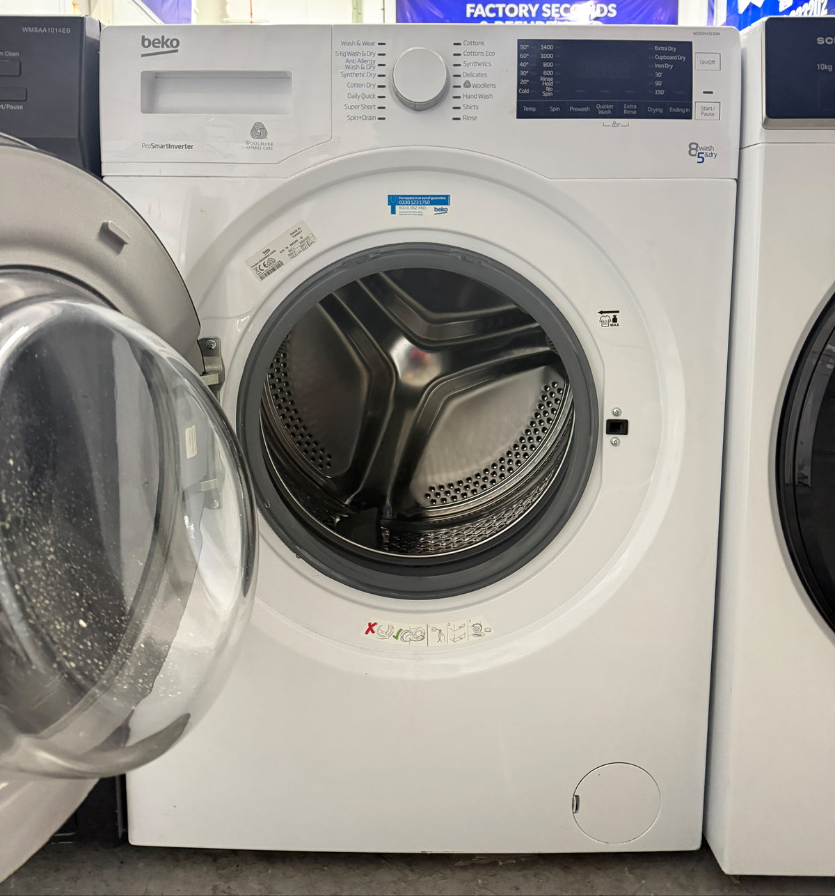 Refurbished Beko WDX8543130W 8kg/5kg 1400RPM Washer Dryer - White