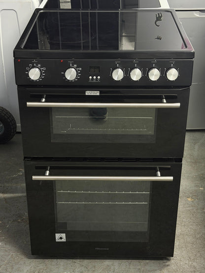 Hisense HDE3211BBUK 60cm Double Oven Electric Ceramic Cooker - New Grade A - Black