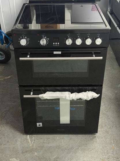 Hisense HDE3211BBUK 60cm Double Oven Electric Ceramic Cooker - New Grade A - Black